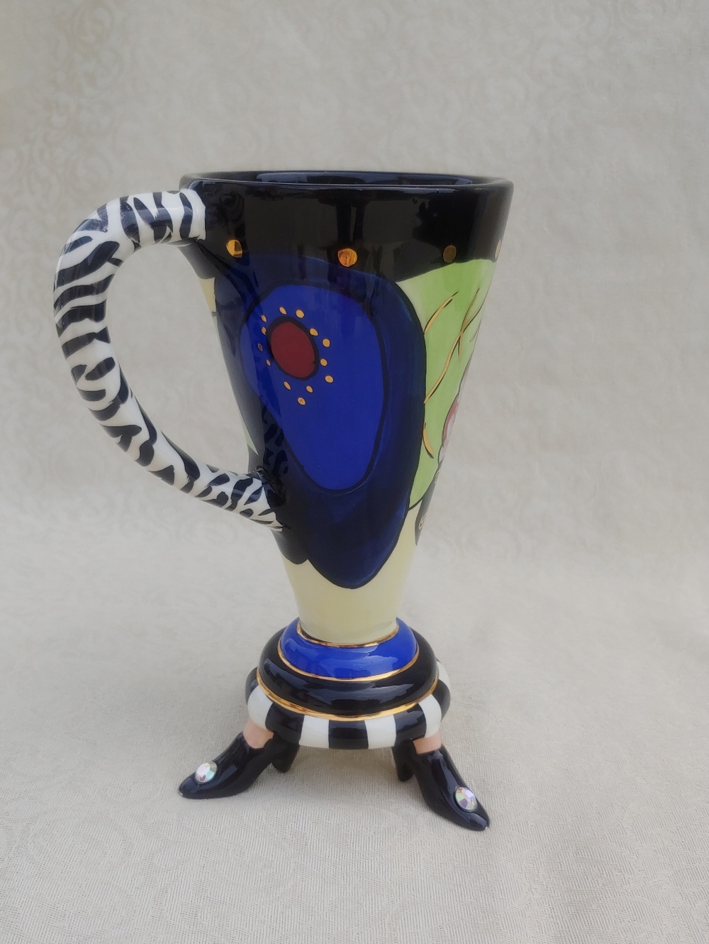 Lynda Cornielle SWAK Vintage Aunt Girtie Hand Painted Footed Mug - Picture 7 of 15
